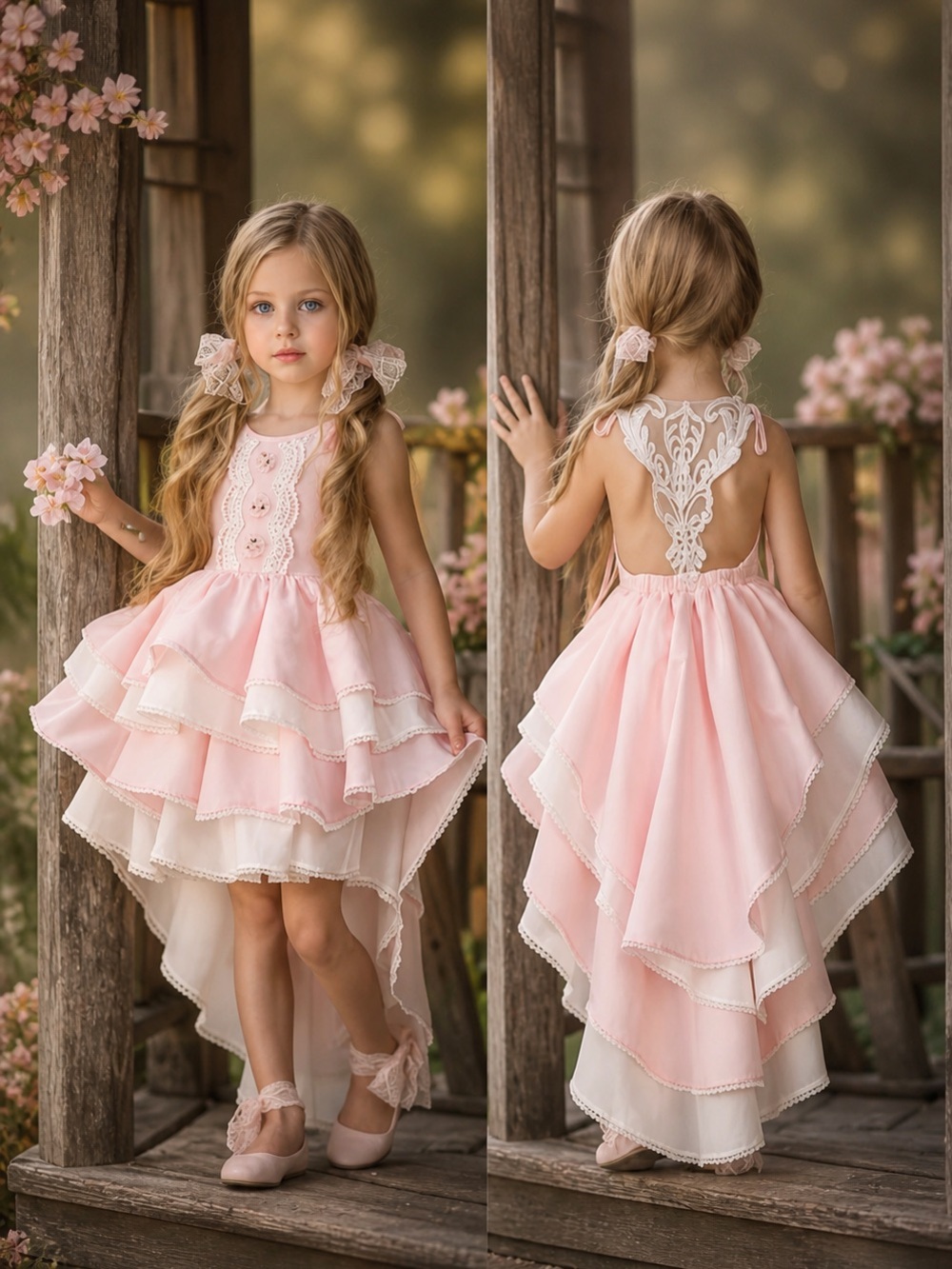 Dollcake Happiness High-Low Girls Size 2 Lace Dress Formal Party NWT